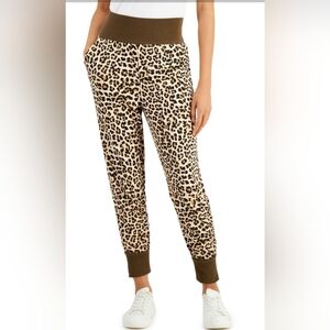 NWT, CHEETAH PRINT JOGGER BY INC INTERNATIONAL CONCEPTS